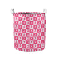 Breast Cancer Awareness Pattern Print Collapsible Laundry Basket