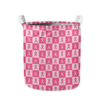 Breast Cancer Awareness Pattern Print Collapsible Laundry Basket