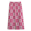 Breast Cancer Awareness Pattern Print Cotton Front Slit Maxi Skirt