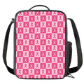 Breast Cancer Awareness Pattern Print Crossbody Lunch Bag