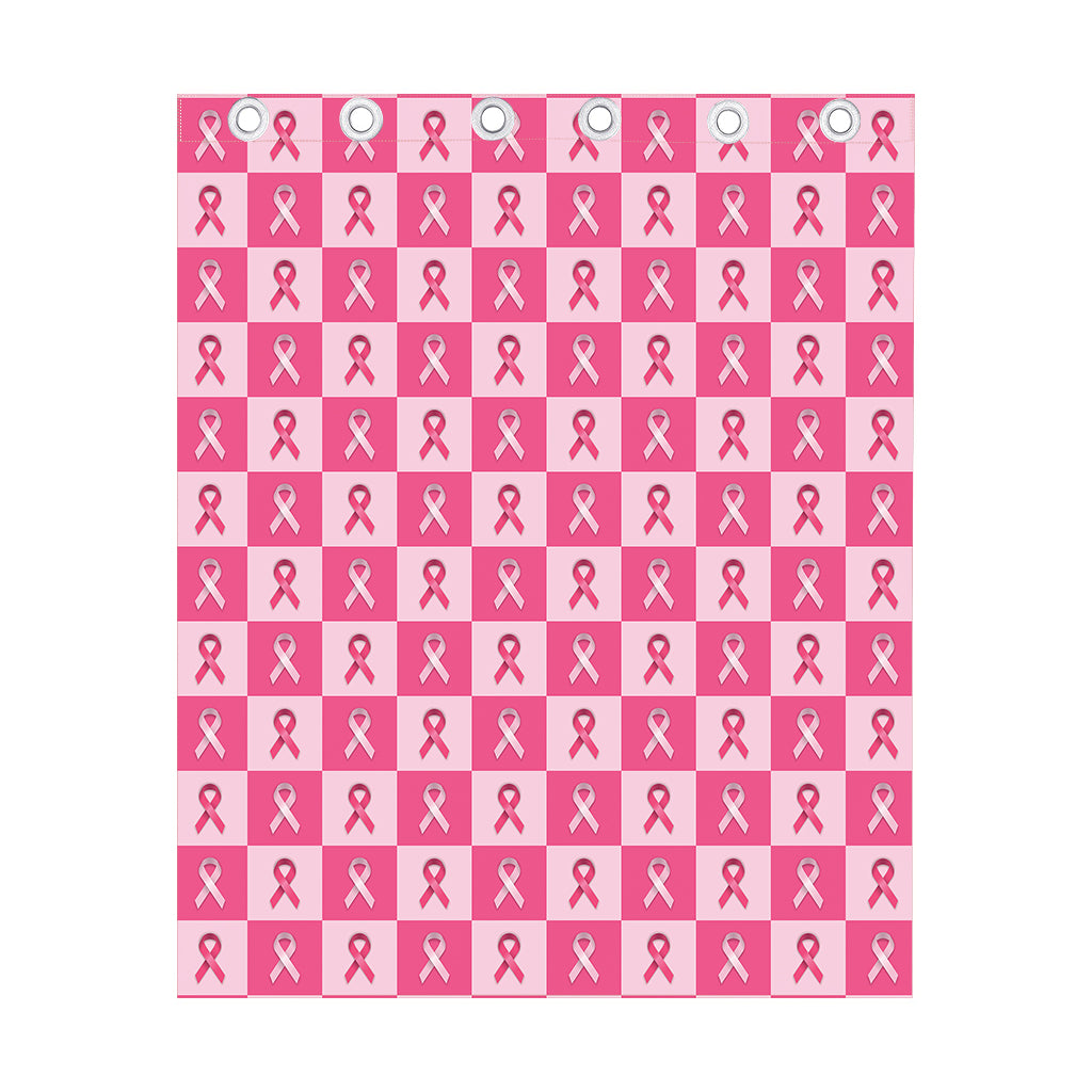 Breast Cancer Awareness Pattern Print Curtain