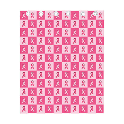 Breast Cancer Awareness Pattern Print Curtain