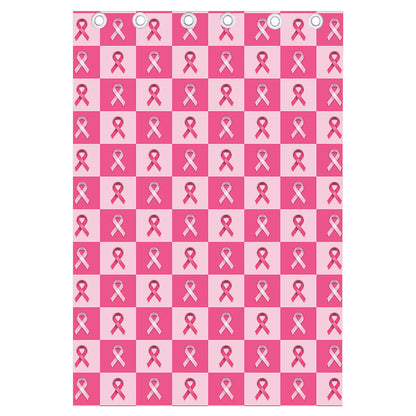 Breast Cancer Awareness Pattern Print Curtain