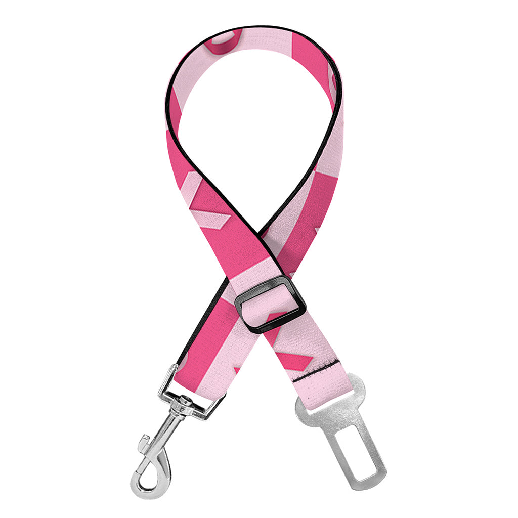 Breast Cancer Awareness Pattern Print Dog Seat Belt