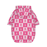 Breast Cancer Awareness Pattern Print Dog Zip Up Hoodie