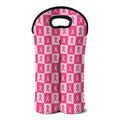 Breast Cancer Awareness Pattern Print Double Neoprene Wine Tote