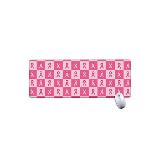 Breast Cancer Awareness Pattern Print Extended Mouse Pad