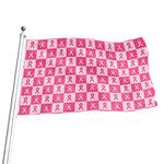 Breast Cancer Awareness Pattern Print Flag
