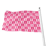 Breast Cancer Awareness Pattern Print Flag