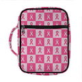 Breast Cancer Awareness Pattern Print Front Pocket Bible Bag