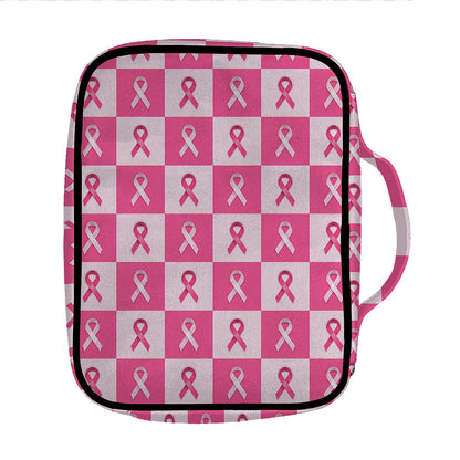 Breast Cancer Awareness Pattern Print Front Pocket Bible Bag