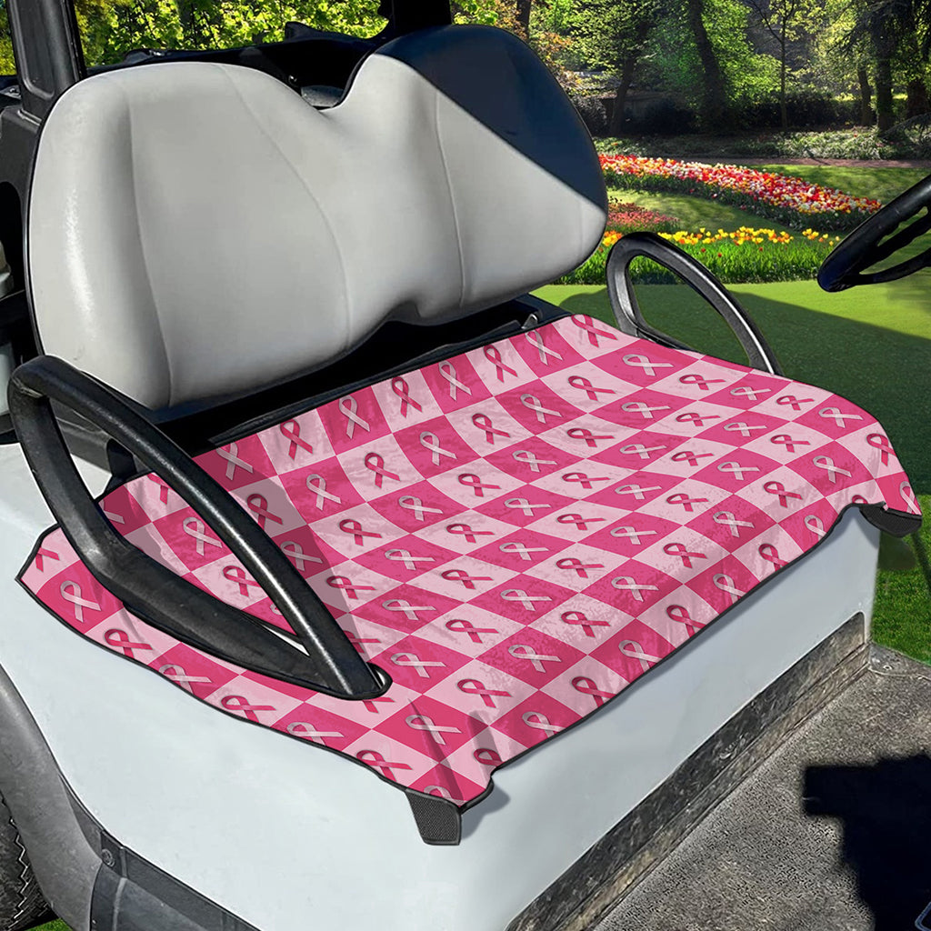 Breast Cancer Awareness Pattern Print Golf Cart Seat Cover