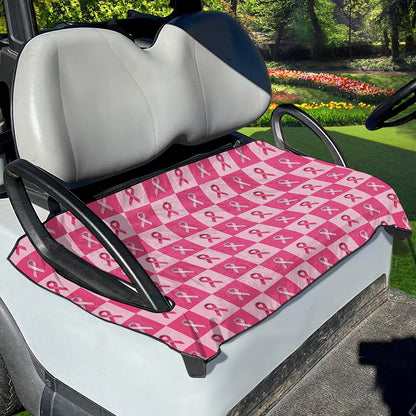 Breast Cancer Awareness Pattern Print Golf Cart Seat Cover