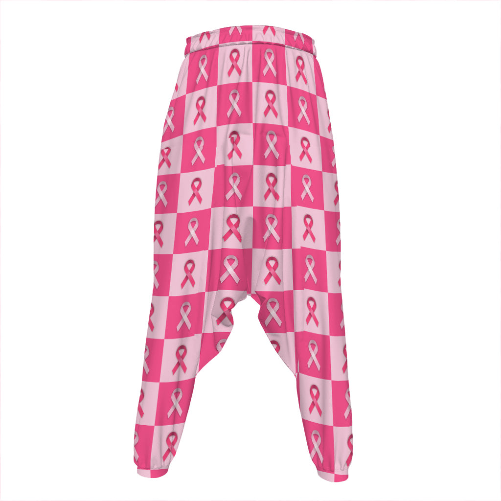 Breast Cancer Awareness Pattern Print Hammer Pants