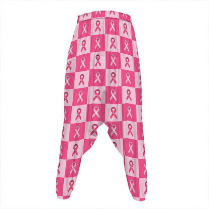 Breast Cancer Awareness Pattern Print Hammer Pants