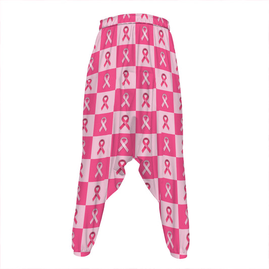 Breast Cancer Awareness Pattern Print Hammer Pants