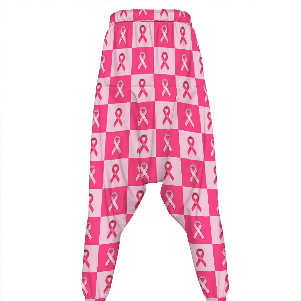 Breast Cancer Awareness Pattern Print Hammer Pants