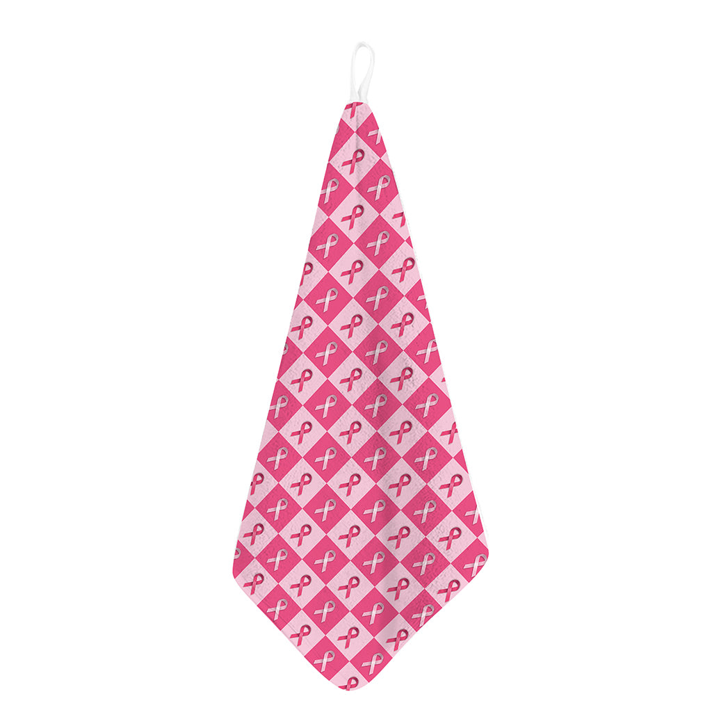 Breast Cancer Awareness Pattern Print Hand Towel