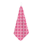 Breast Cancer Awareness Pattern Print Hand Towel