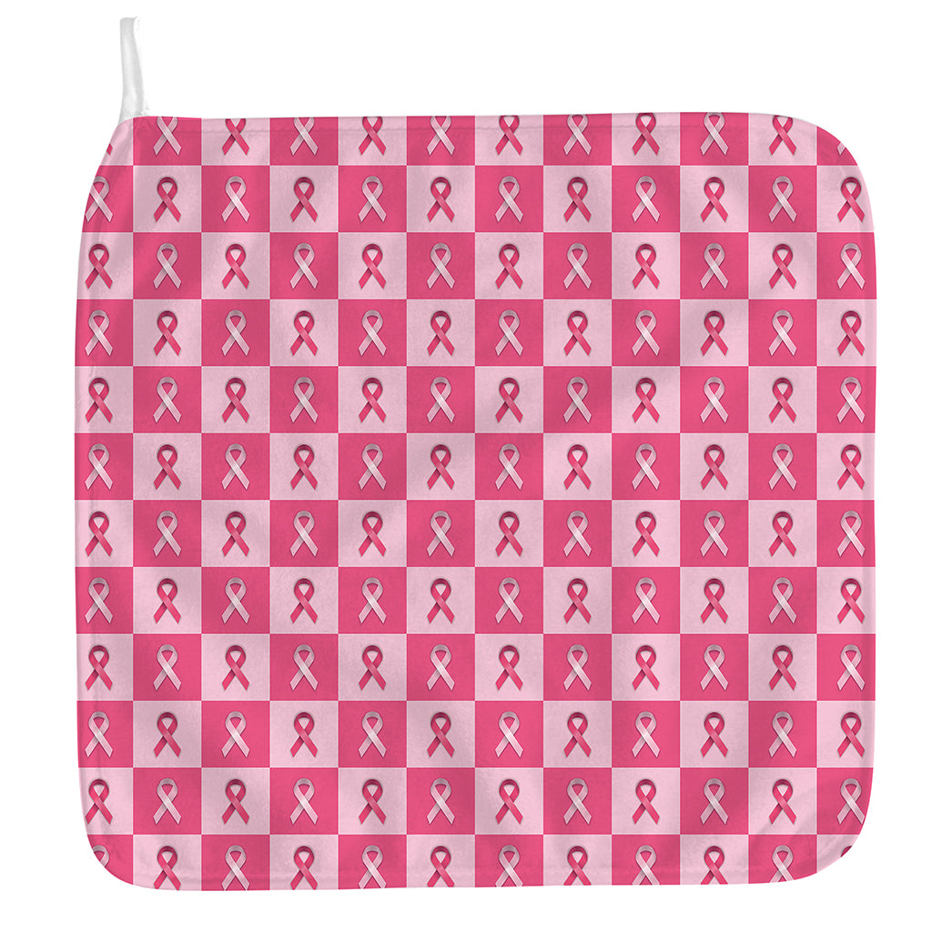 Breast Cancer Awareness Pattern Print Hand Towel