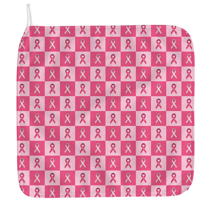 Breast Cancer Awareness Pattern Print Hand Towel