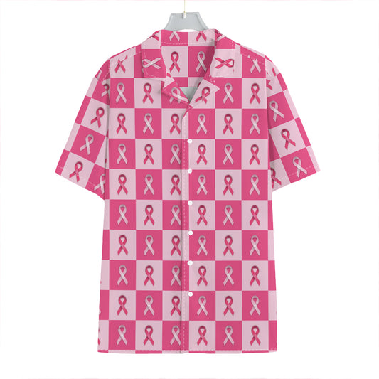 Breast Cancer Awareness Pattern Print Hawaiian Shirt