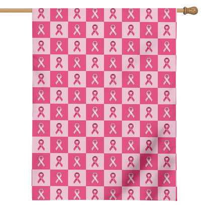 Breast Cancer Awareness Pattern Print House Flag