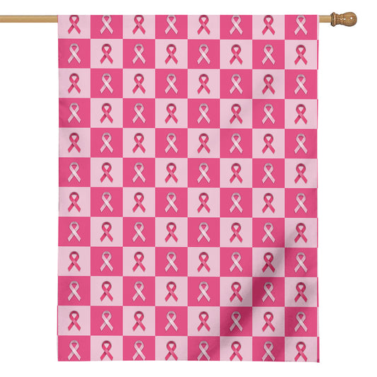Breast Cancer Awareness Pattern Print House Flag