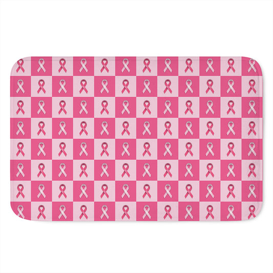 Breast Cancer Awareness Pattern Print Indoor Door Mat
