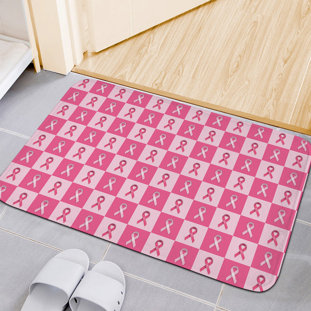 Breast Cancer Awareness Pattern Print Indoor Door Mat