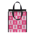 Breast Cancer Awareness Pattern Print Insulated Lunch Tote
