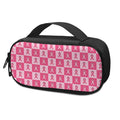 Breast Cancer Awareness Pattern Print Portable Cooler Travel Case