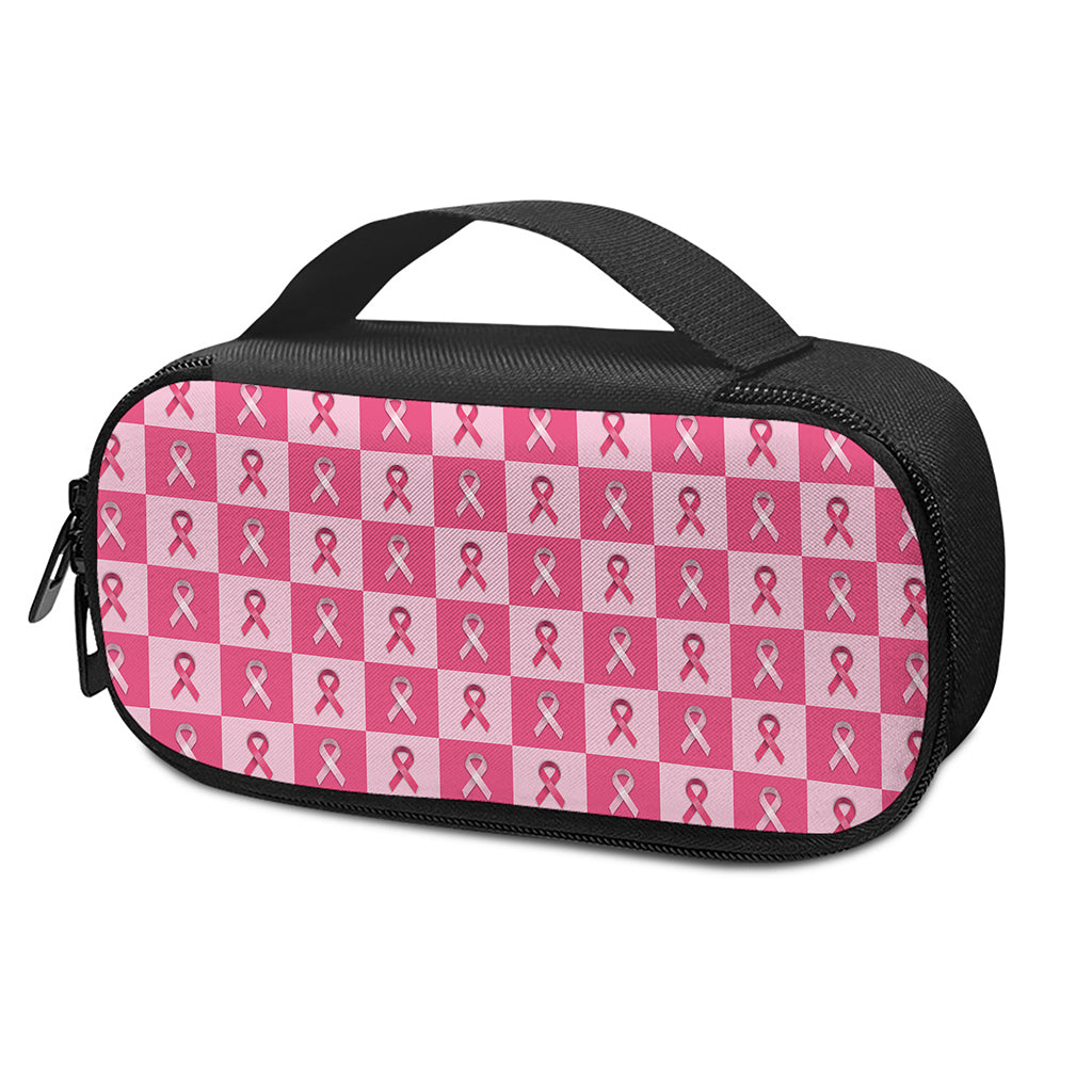 Breast Cancer Awareness Pattern Print Insulin Cooler Travel Case