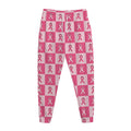 Breast Cancer Awareness Pattern Print Jogger Pants