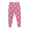 Breast Cancer Awareness Pattern Print Jogger Pants