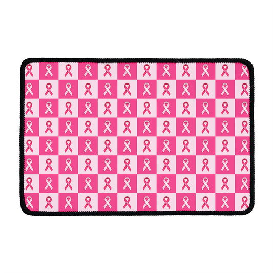 Breast Cancer Awareness Pattern Print Kitchen Mat