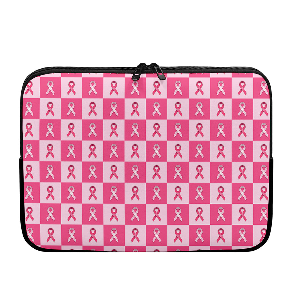 Breast Cancer Awareness Pattern Print Laptop Sleeve