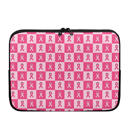Breast Cancer Awareness Pattern Print Laptop Sleeve