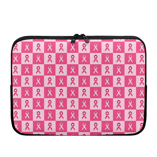Breast Cancer Awareness Pattern Print Laptop Sleeve