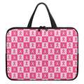Breast Cancer Awareness Pattern Print Laptop Sleeve With Handle