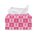 Breast Cancer Awareness Pattern Print Leather Tissue Box Cover