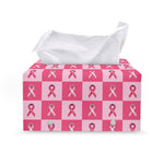 Breast Cancer Awareness Pattern Print Leather Tissue Box Cover