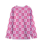 Breast Cancer Awareness Pattern Print Long Sleeve Short Coat