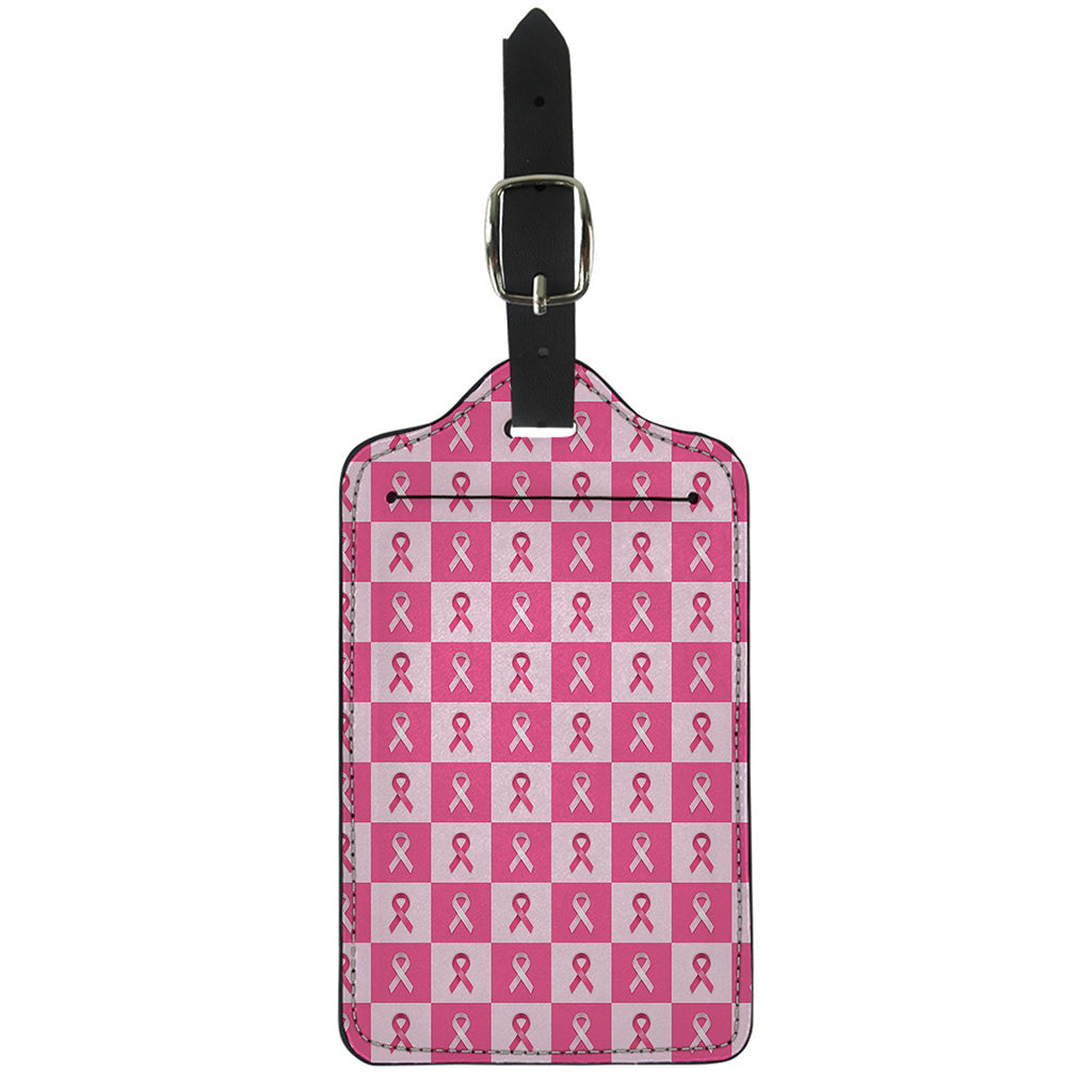 Breast Cancer Awareness Pattern Print Luggage Tag