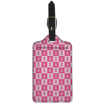 Breast Cancer Awareness Pattern Print Luggage Tag