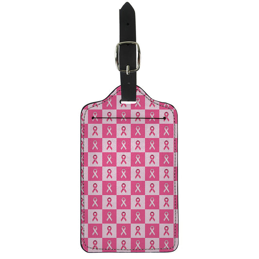 Breast Cancer Awareness Pattern Print Luggage Tag