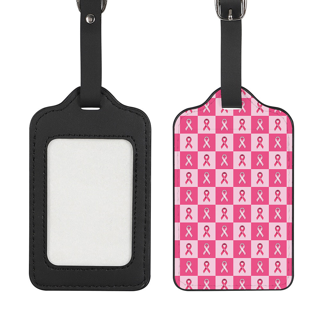Breast Cancer Awareness Pattern Print Luggage Tag