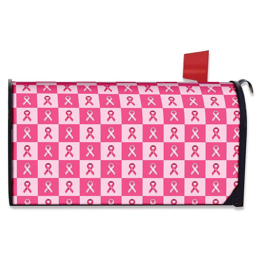 Breast Cancer Awareness Pattern Print Mailbox Cover