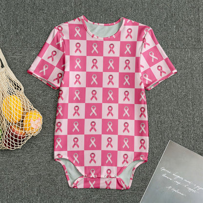 Breast Cancer Awareness Pattern Print Men's Bodysuit