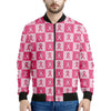 Breast Cancer Awareness Pattern Print Men's Bomber Jacket